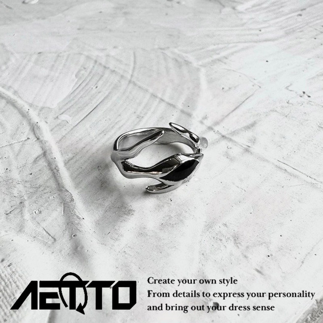 AETTO 黑蠍系列戒指 精緻做工 個性風 金屬質感 開口可調 男女情侶戒指