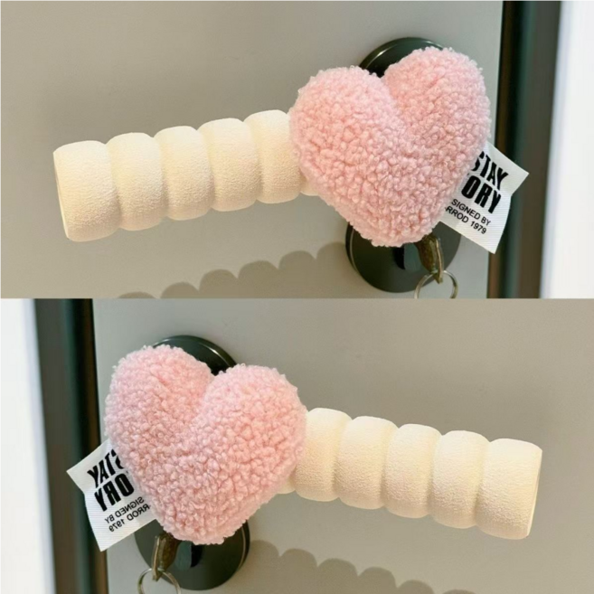 문손잡이 커버 충격 소음방지 도어쿠션, 핑크 하트(왼쪽,오른쪽 한쌍), 핑크 하트(왼쪽, 1개