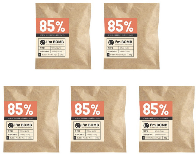 아임밤 하얀밤 스위티프루티 거품 입욕제 개별포장 버블바스, 30g, 5개