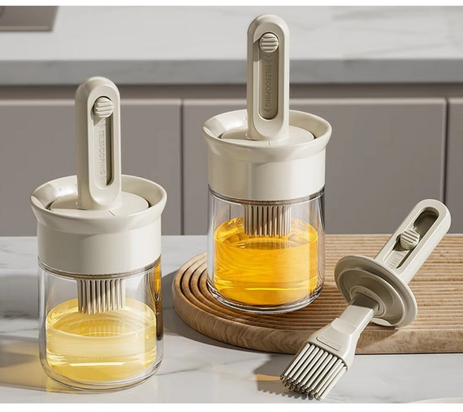 영스쿡 실리콘브러쉬 소스병 기름병 참기름병 소분병 오일병, 1개, 150ml