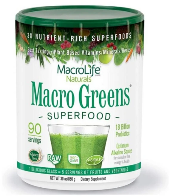 Macrolife Naturals Macro Greens Canister 850g, 850 g - 쿠팡