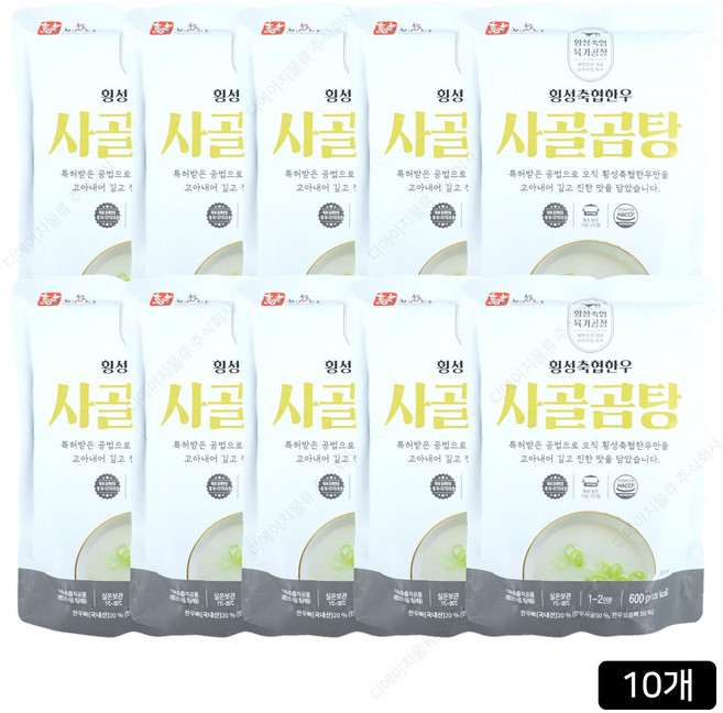 횡성축협한우 사골곰탕 10팩 (6kg), 600g, 10개