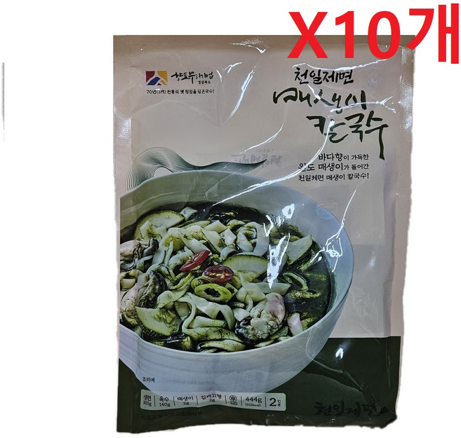 원하프박스안동매생이칼국수X10개천일제면, 10개, 444g