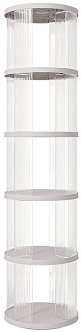 인트홈 360도 회전 가능 대용량 책장 고급 책꽂이, 5단, 투명