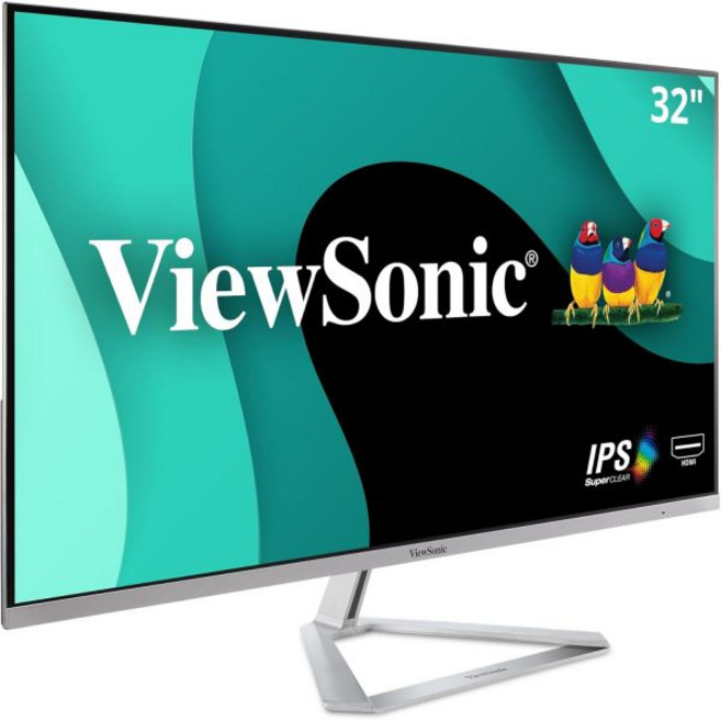 ViewSonic 뷰소닉 VX3276-MHD 32인치 1080p 와이드스크린 IPS 모니터 울트라씬 베젤 화면 분할 기능 HDMI 및 디스플레이포트, 32-Inch 1080p, Monitor