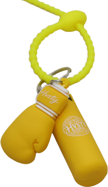 글러브 샌드백 키링 복싱 MMA 백참 차키 고리 가방 걸이, 옐로우, 1개