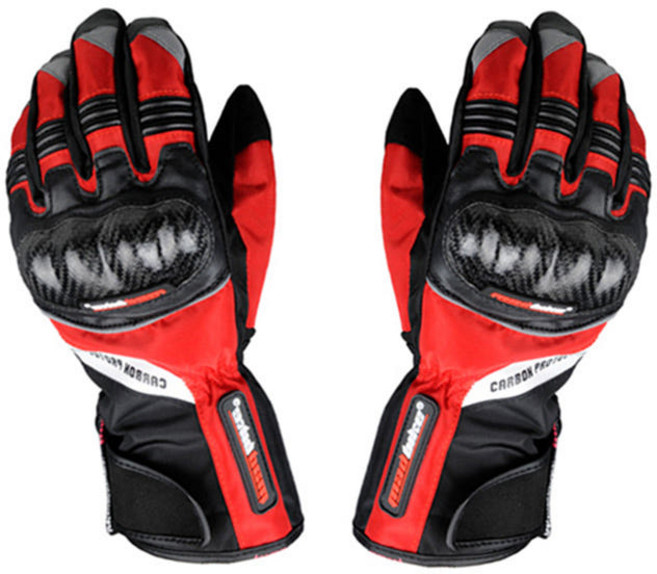 오토바이 바이크 장갑 스마트터치 라이딩 배달 기모 전술 장갑, 레드