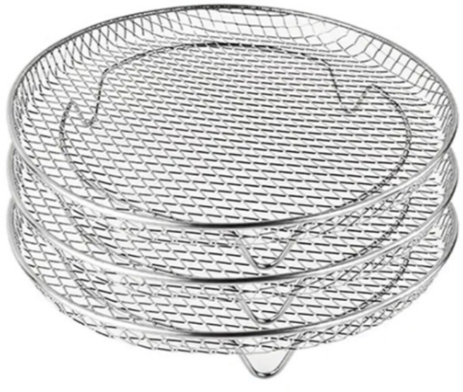 셀고 에어프라이어 3단 그릴 스텐채반 다용도 튀김거름망, 3개, 은색