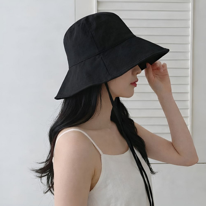 다옴브 챙넓은 버킷햇 자외선차단 턱끈조절 모자