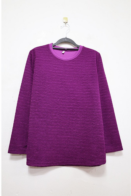 형제상회 할머니옷 할머니티 입체패턴 긴팔 베이직 라운드티 단색 엄마옷 춘추 국산 0077SF05