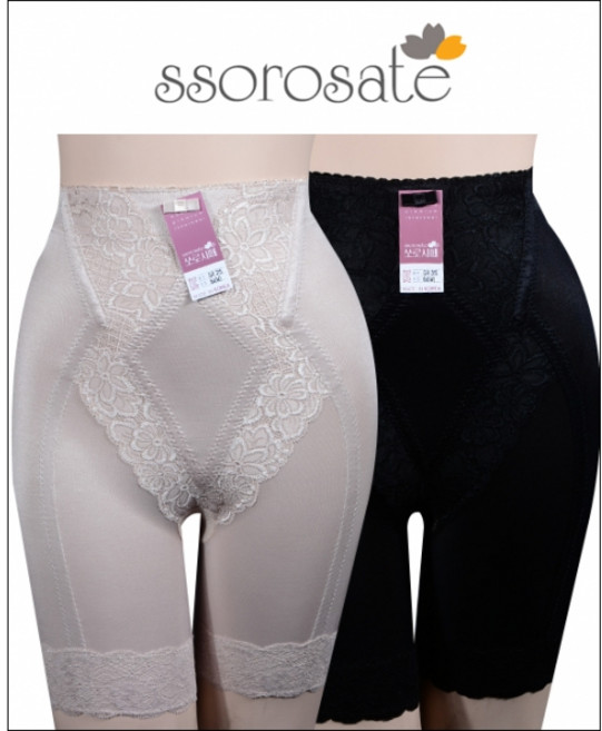 ¶▶쏘로사떼 (GR315) 하이웨이스트 복부보정 레이스 자가드 사각거들◀†underwear @0516AP 속옷 *:D+:KangV