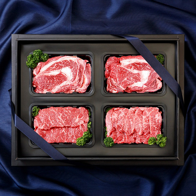 미트픽 1등급 한우구이 추석 명절 선물세트 C2호 꽃등심2팩+채끝+모듬구이, 1개, 800g