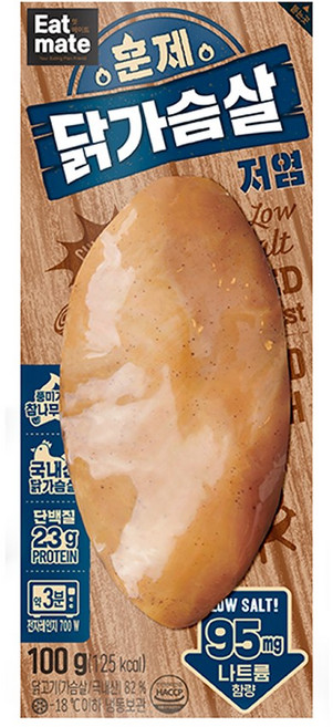 [랭킹닭컴] 잇메이트 닭가슴살 훈제 저염, 100g, 30개