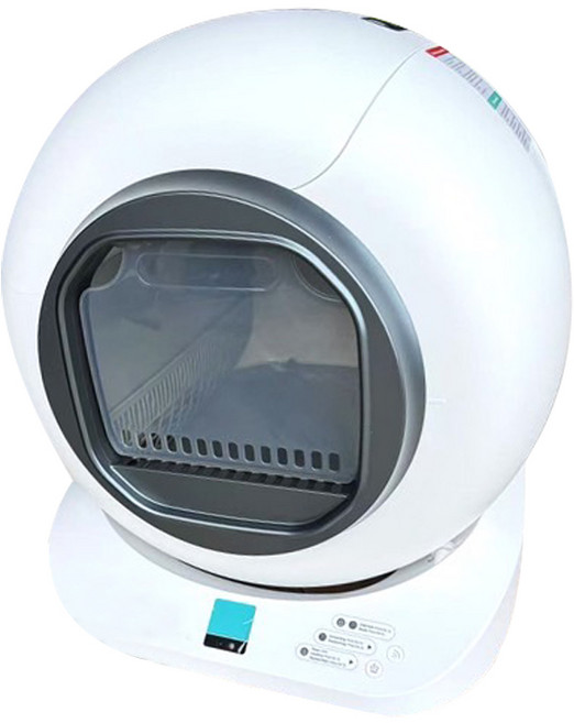 智能全自動貓砂盆 安全防護 低噪音運行, 白, 1個