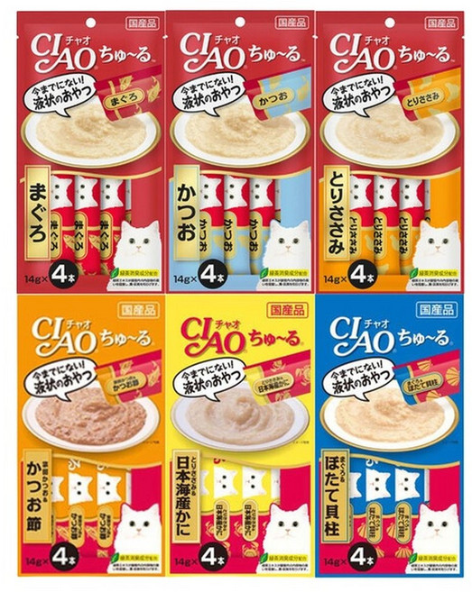 이나바 챠오 츄르56g 6종세트 고양이간식, 1개, 56g, 6종
