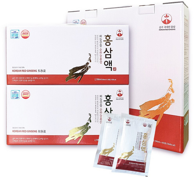 순하늘홍삼 순수 홍삼만을 넣고달인 홍삼액 90ml 60포, 60개
