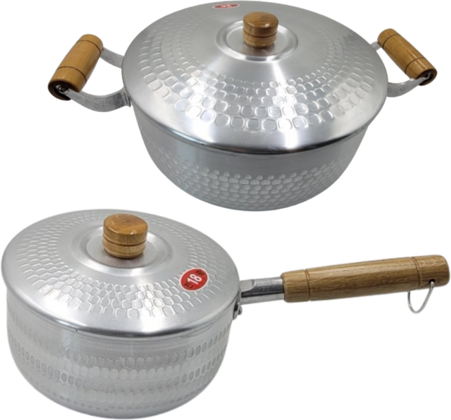 [셰프앤쿡] 국산 함마톤 알루미늄 냄비 편수 양수 가벼운 곰보냄비, 26cm, 1개, 26cm