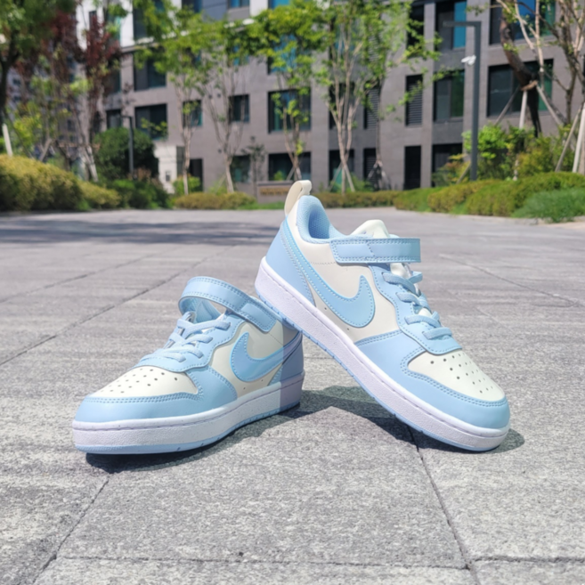 [백화점 정품] 나이키 주니어 키즈 운동화 코트 버로우 오프 화이트 블루 + 뒷꿈치패드