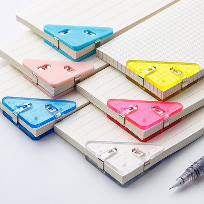 북스토퍼 책 페이지 집게 북홀더 모서리 고정 클립, 코너집게(투명 화이트)