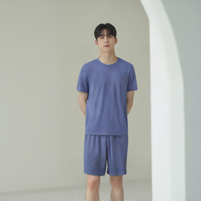 MS HOME 모달 잠옷 세트 남자 여자 홈웨어 커플 파자마