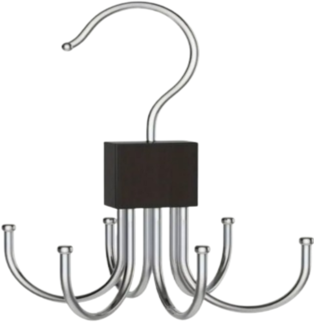 빌픽 회전 옷장 벨트 넥타이 모자 스카프 걸이 행거, 1개, 다크블랙