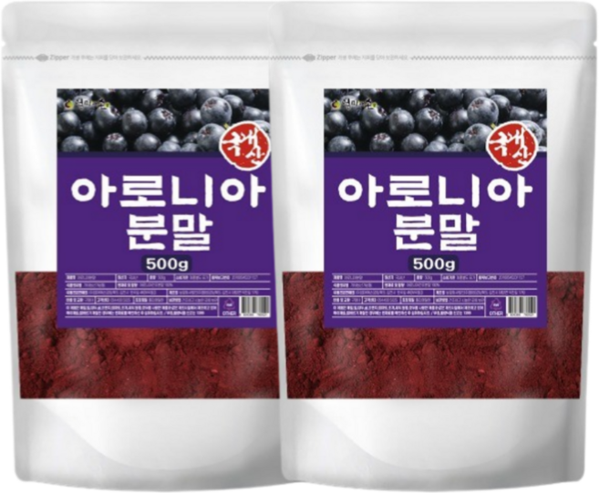 국산 아로니아가루 아로니아 분말 효능, 500g, 2개