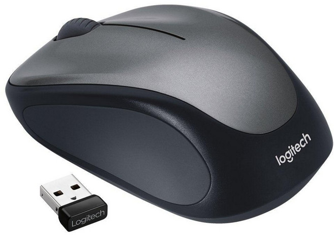 Logitech 羅技 M235n 銀黑 無線滑鼠 舒適手感 USB接收器 公司貨, 銀黑色