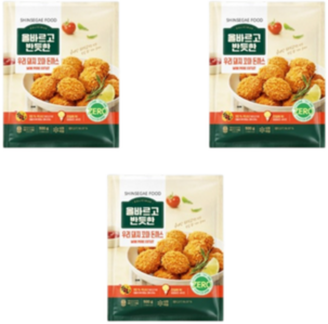 올바르고반듯한 우리돼지 꼬마돈까스 500g3팩, 500g, 1개