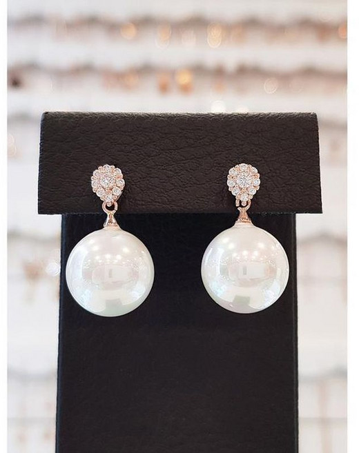 볼라레 세이브존01 왕진주 12mm 드롭 귀걸이 spe823