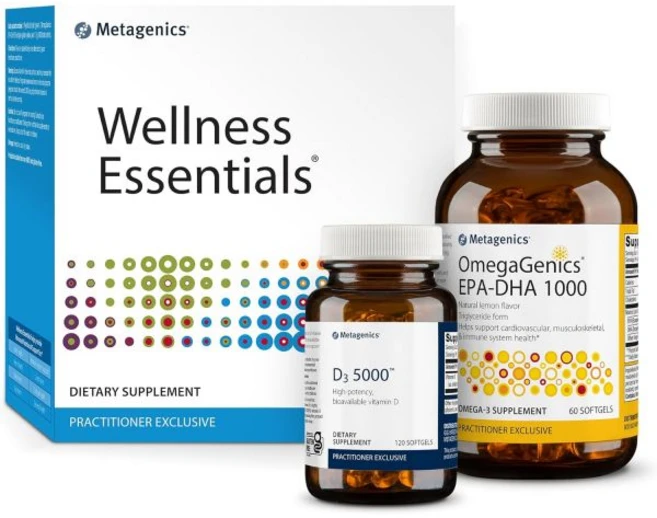 Metagenics Wellness Essentials - 30 Count OmegaGenics EPA-DHA 1000-60 Softgels and D3 5000-120 S - 쿠팡