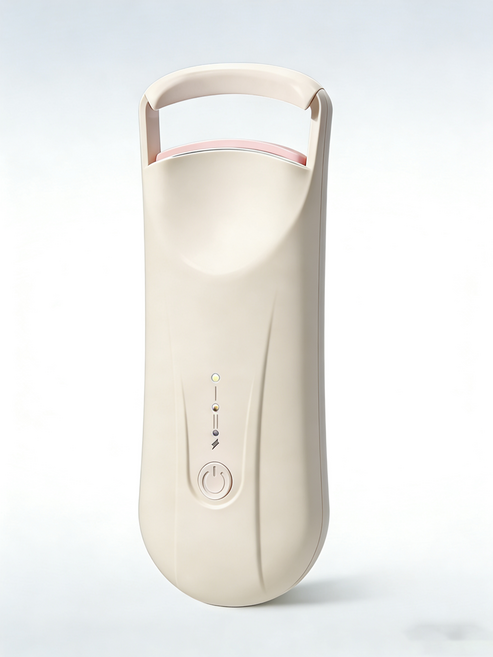 매직컬 뷰러형 고데기 전기 뷰러 2단계 온도 감온변색 실리콘 스트립 휴대용 충전식, 살구색, 1개