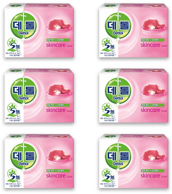 데톨 향균 비누, 100g, 6개입