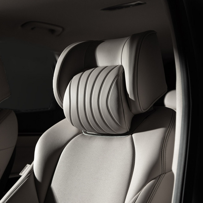 아임반 L6누빔 2세대 헤드레스트 차량용 목쿠션 자동차 목베개 1P, 1개, 웜그레이
