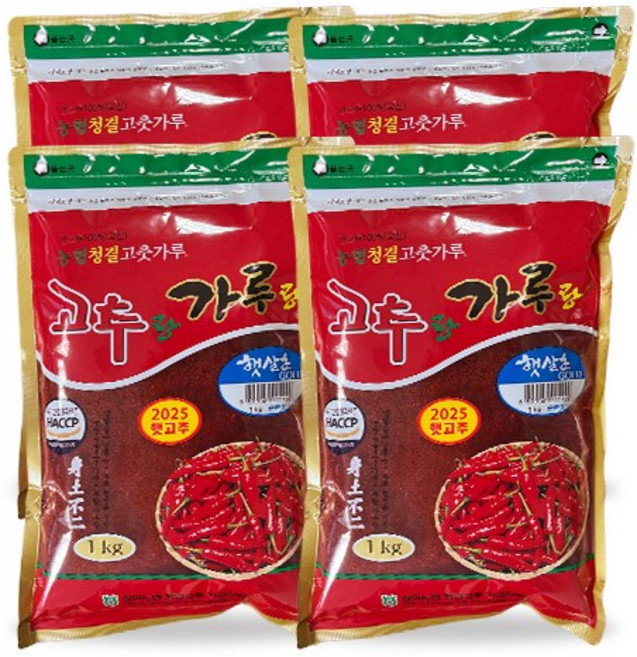 [청양농협] 청결고춧가루 햇살초 골드 순한맛 1kg x 4봉, 4개