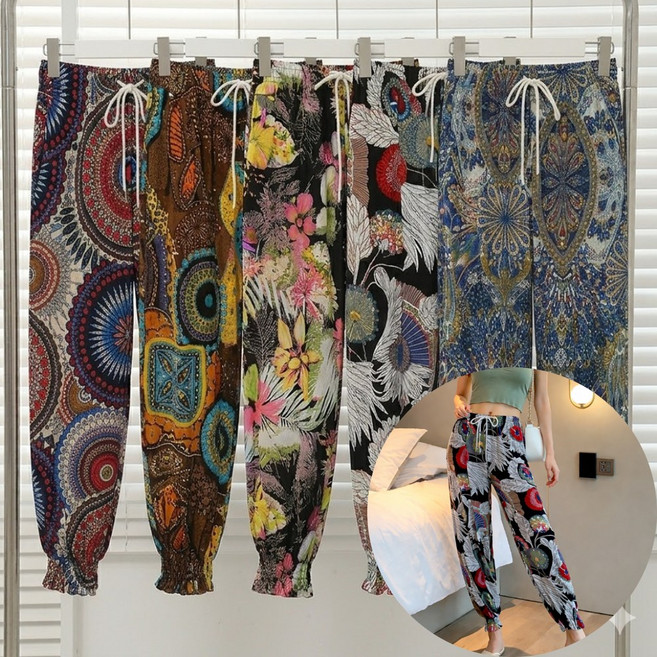 하루림 1+1 여성 시보리 몸빼바지 여름 시원한 고쟁이 조거 팬츠