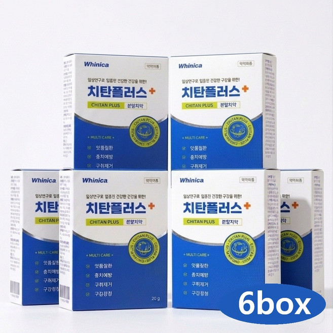 화이니카 치탄플러스 가루 잇몸질환 구강청정 충치예방 구취제거, 6개, 20g
