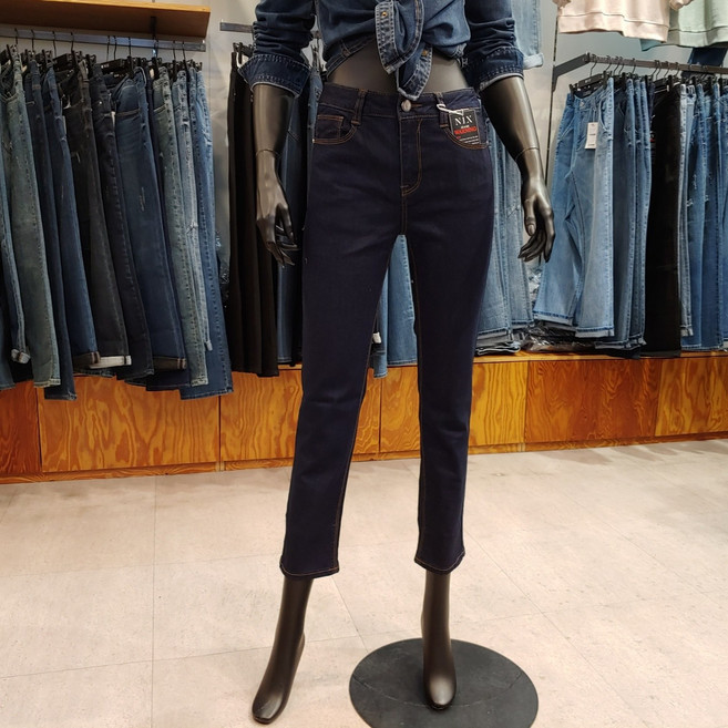 닉스 2022 여자 사계절 착용감 좋은 히든밴딩 생지 스판 일자 청바지NARDDS513