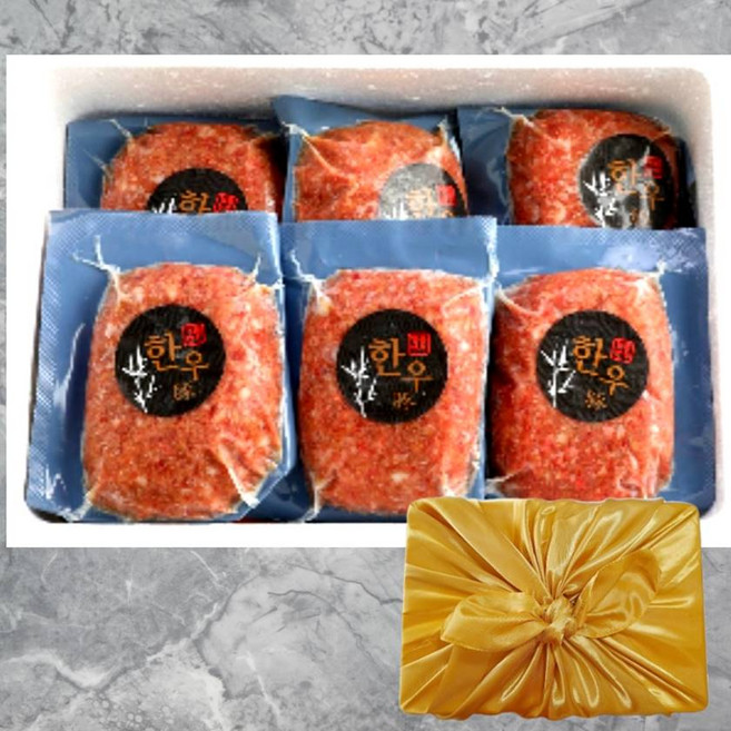 명품본가 국내산 명품 수제 한우떡갈비 스테이크 명절 추석 설 선물세트, 실속세트, 170g, 6개
