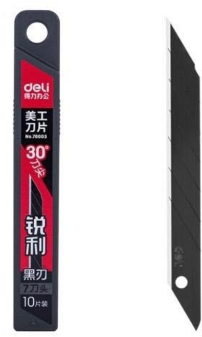 델리 30도 블랙 컷터날 소 10개입 칼날 78003, 단품