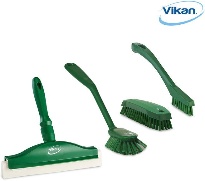 [바이칸] 욕실청소 4종세트(브러쉬+스퀴지) B타입, 녹색, 1세트