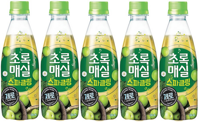 초록매실 스파클링 제로, 350ml, 5개
