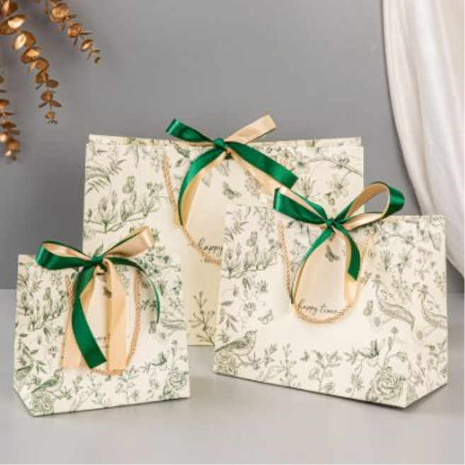 이거슨픽 튼튼한 선물용 종이가방 프리미엄 고급 쇼핑백, 5개, 그린