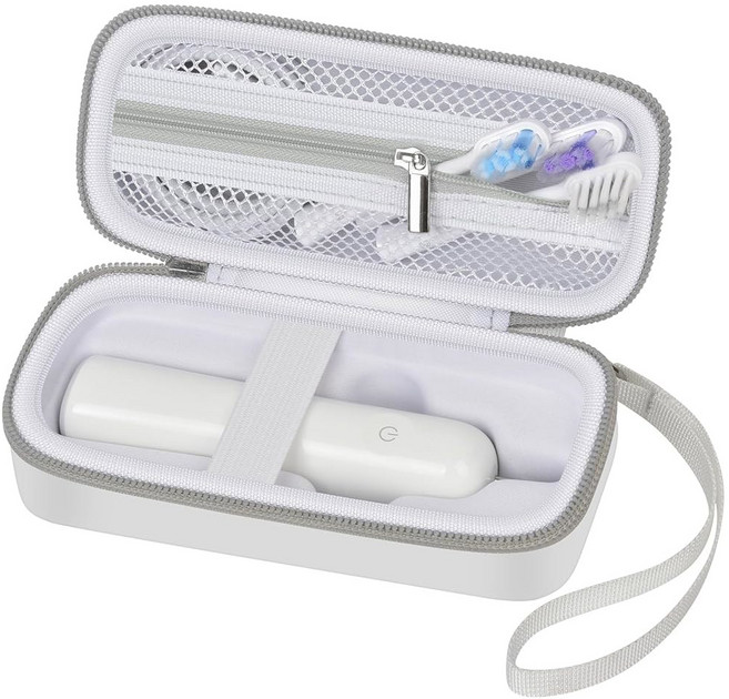 라이펜 웨이브 전동 칫솔용 케이스 휴대하기 쉽고 청소하기 쉬운 보관용 브러시 3개 지퍼가 달린 메쉬 포켓이 있는 충전식 칫솔 홀더 박스 전용, ALKOO Laifen Wave 전동 칫솔용 케이스,