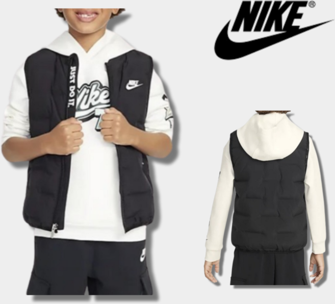 매장정품 나이키 키즈 패딩 베스트 주니어 덕다운 경량패딩 오리털 조끼