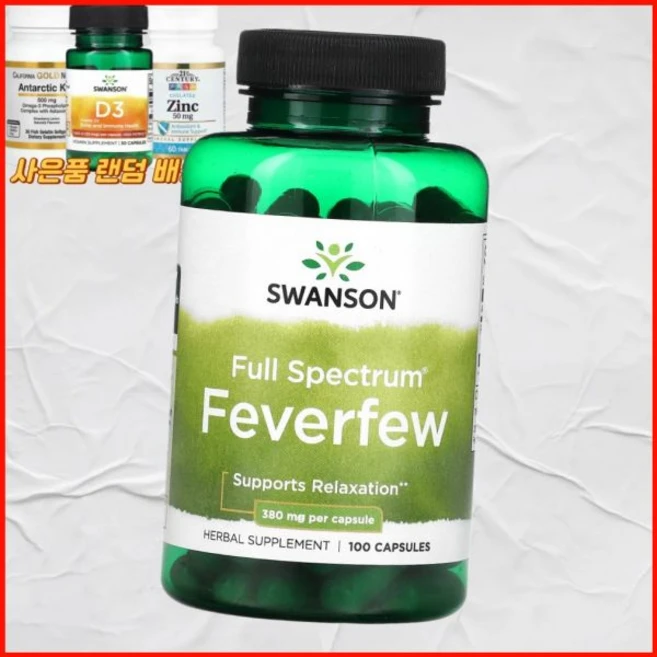 스완슨 풀 스펙트럼 피버퓨 380mg 100 미국내수 스완슨스완슨, 100정, 1개 - 쿠팡
