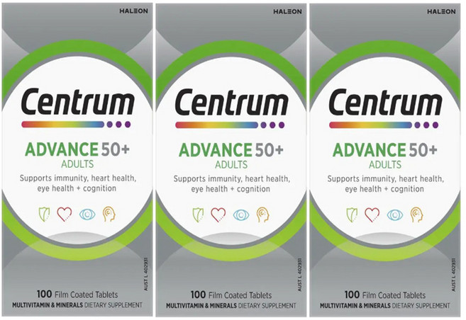 센트룸 어드밴스 성인용 멀티비타민 50+, 100정, 3개