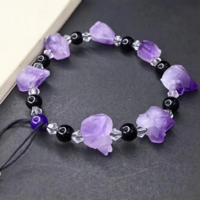 옥팔찌 명품팔찌 생일선물 팔찌와 천연 자수정 손으로 조각 한 거친 돌 패션 부티크 보석 남성과 여성 옥수 손 브랜드 선물