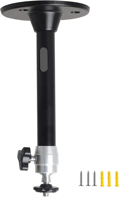 벽마운트 금속 천장 프로젝터 6mm 스레드 회사 브래킷 스탠드 HY300 J15 용 회전식 DV 카메라, 02 Black