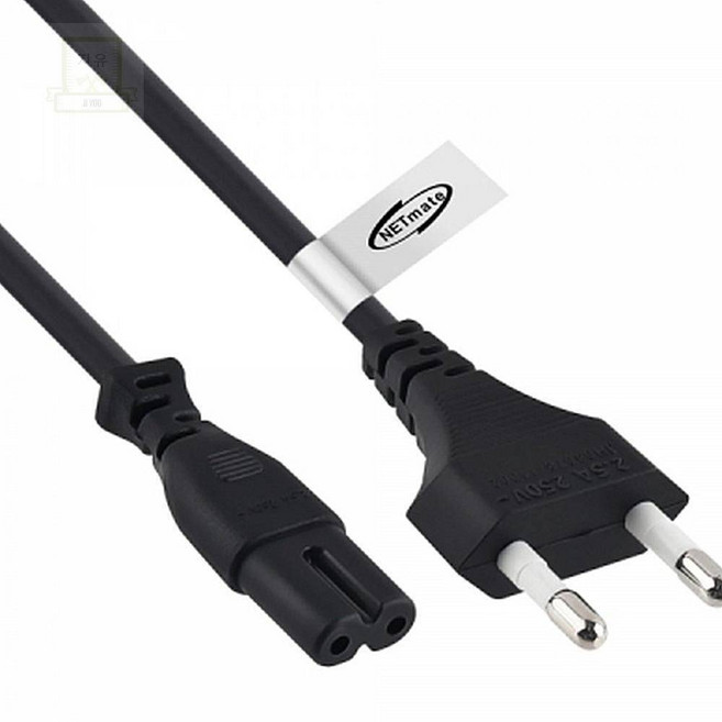 스토어-지유 넷메이트 220V 8자 2구 AC전원케이블 0.6m NMP-KPC806B 검정전원케이블