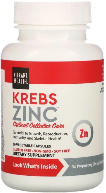 바이브랜트헬스 아연 Zn Krebs Zinc 베지캡슐 60정, 1개, 1개 - 쿠팡
